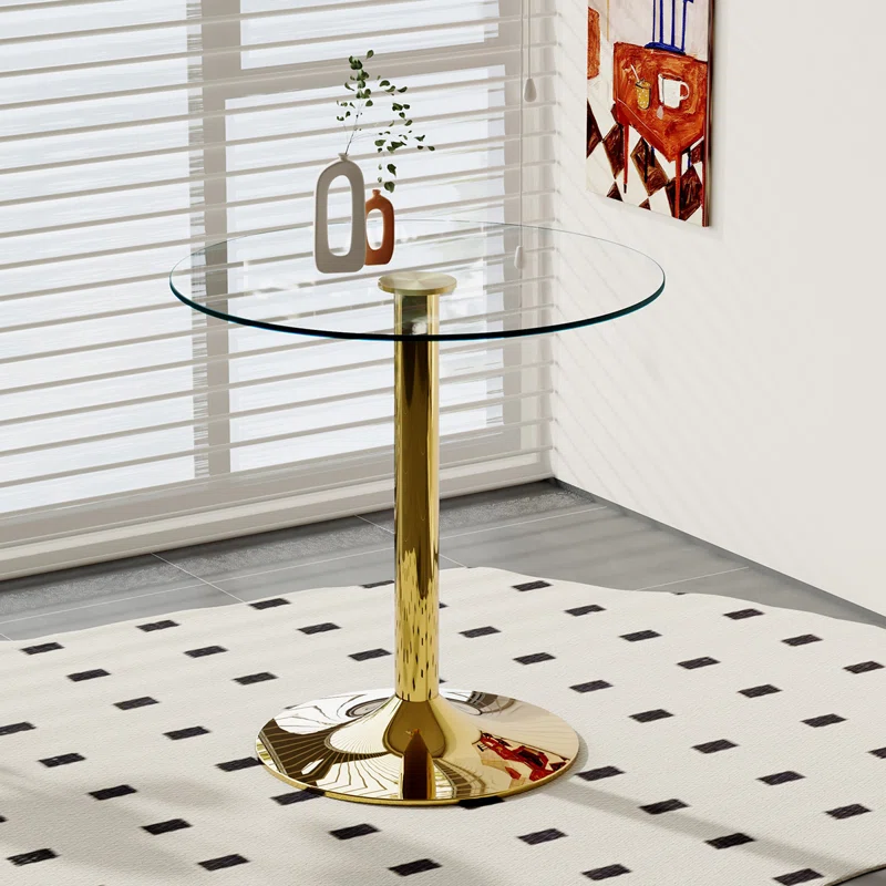 35” Glass Bar Table